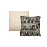 Coussin Mila noir/blanc cassé 50x50