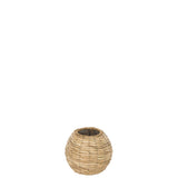 Vase Yumi Bol J-Line en bambou naturel, diamètre 21,5 cm