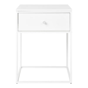 Table d'appoint Vita en acier blanc vue de face
