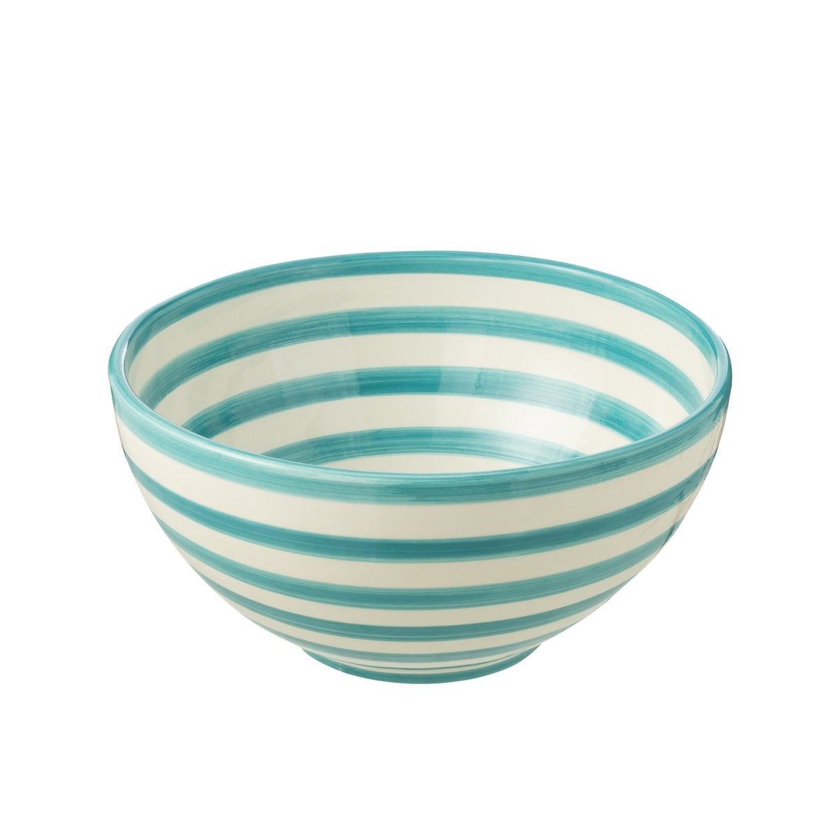 Bol en céramique Granada Stripes sur une table dressée - ambiance méditerranéenne