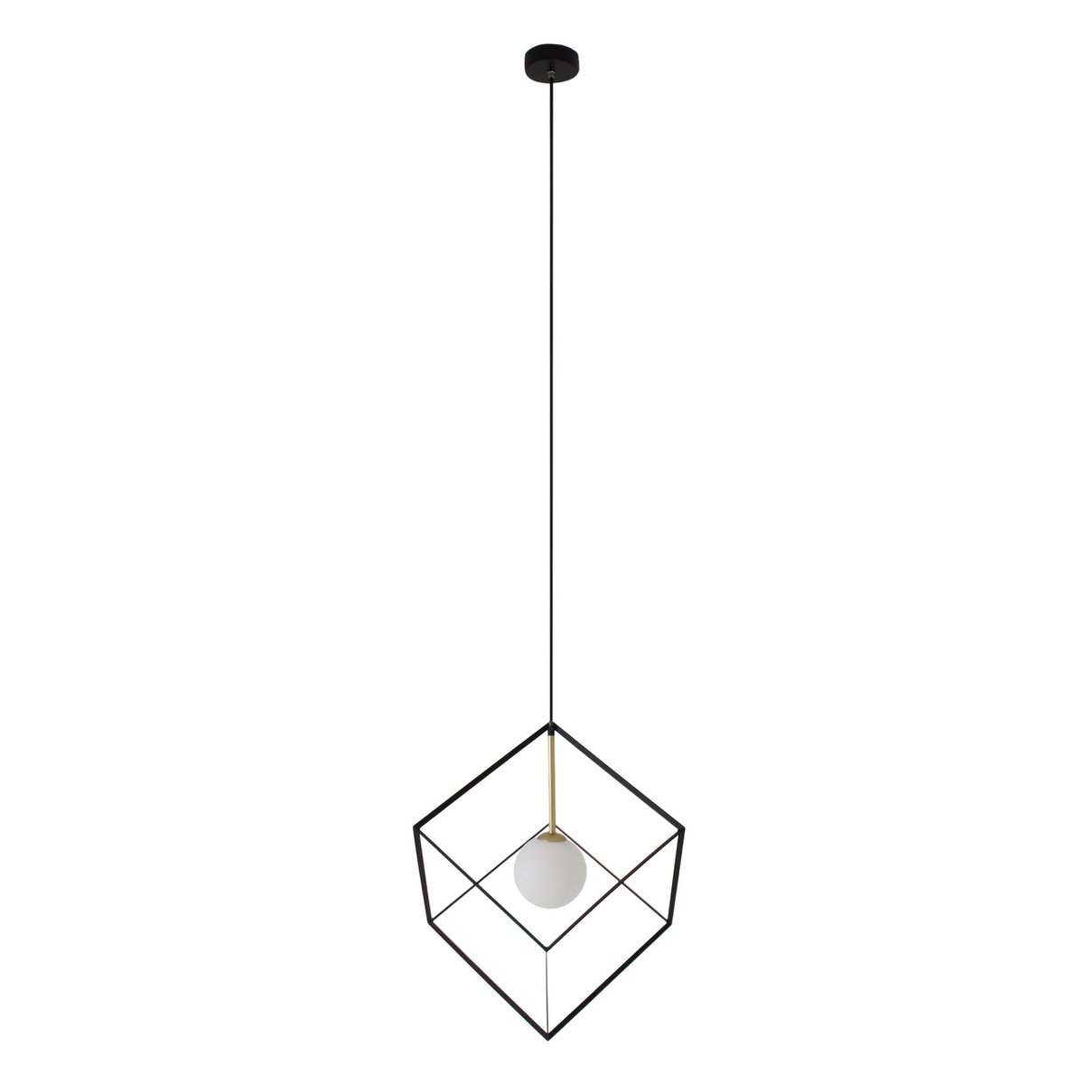 Lampe pendentif Cadre de Näve Leuchten, design moderne en métal noir et verre mat