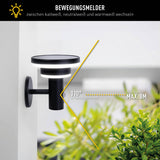 Lampe murale extérieure solaire LED "Nora", pour l'extérieur, lampe murale - métal et plastique en noir, avec LED intégré