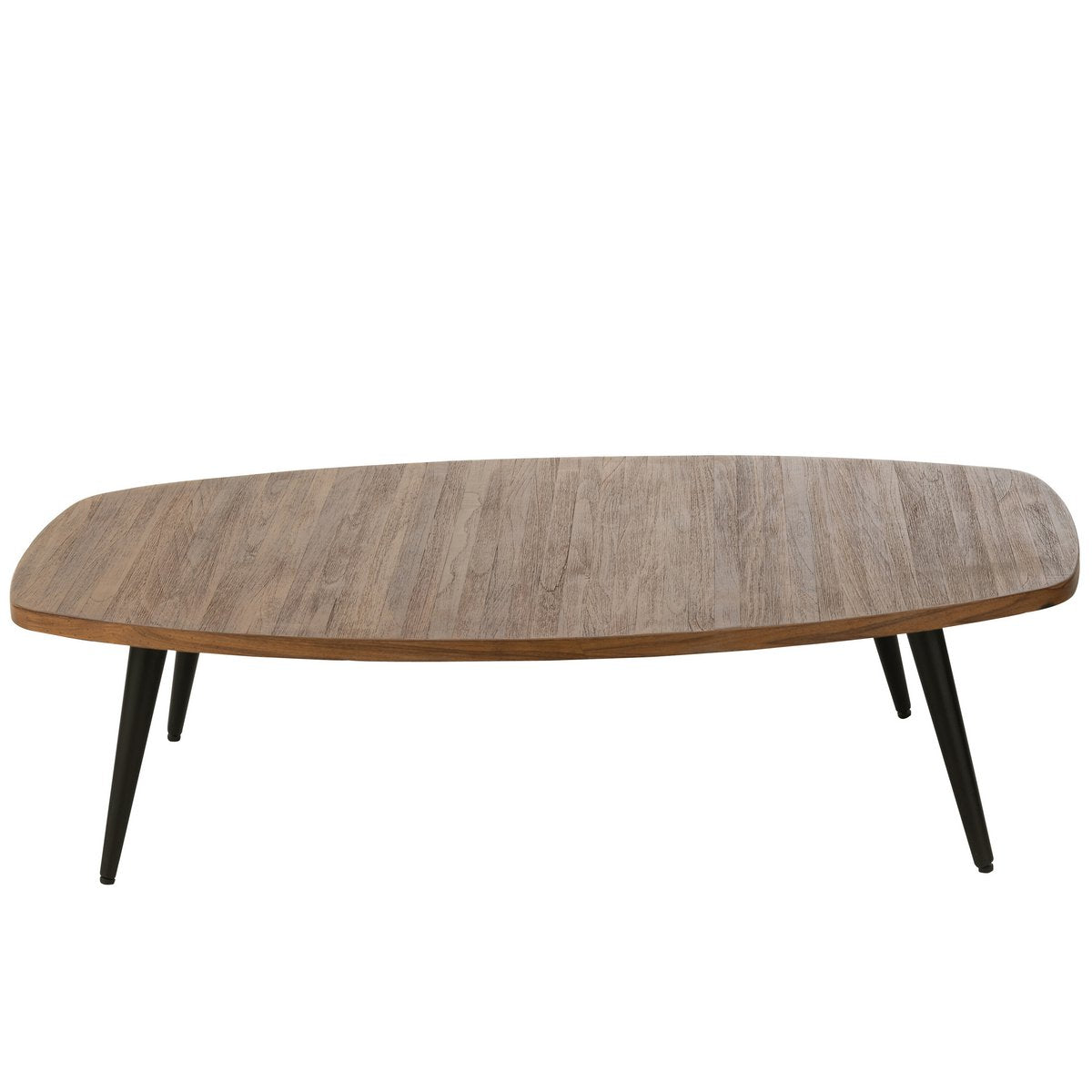 Table basse J-Line en teck recyclé, vue de face