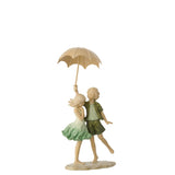 Figurine J-Line en polyrésine vert et écru, design élégant pour décoration intérieure