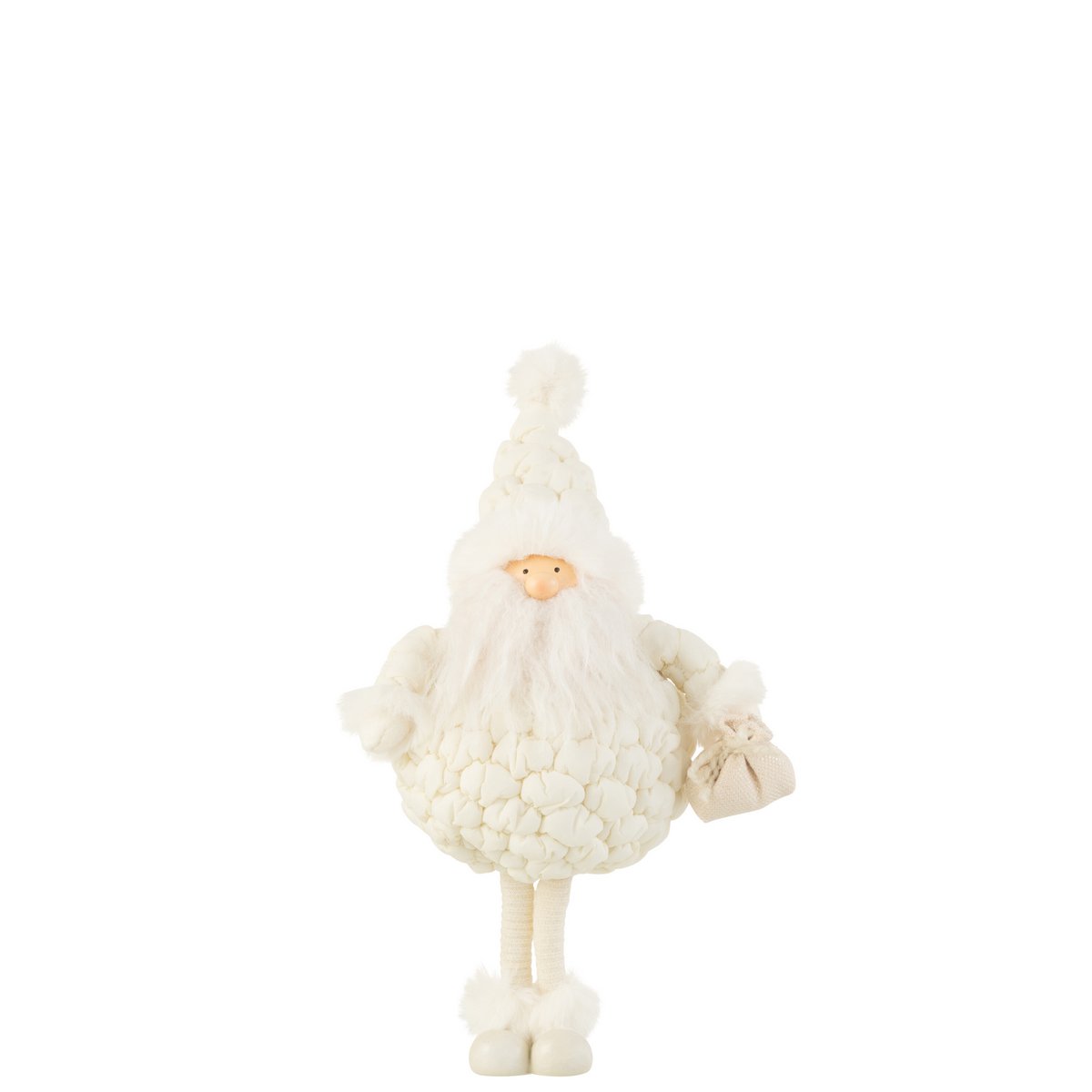 Sac Cadeau Père Noël en textile blanc, élégant et festif