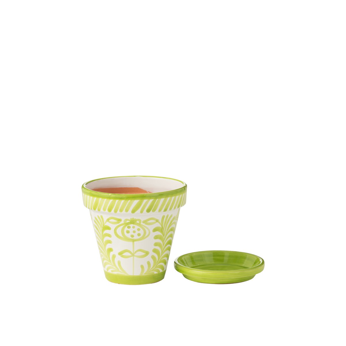 Détail du pot de fleurs J-Line Grenade, céramique colorée