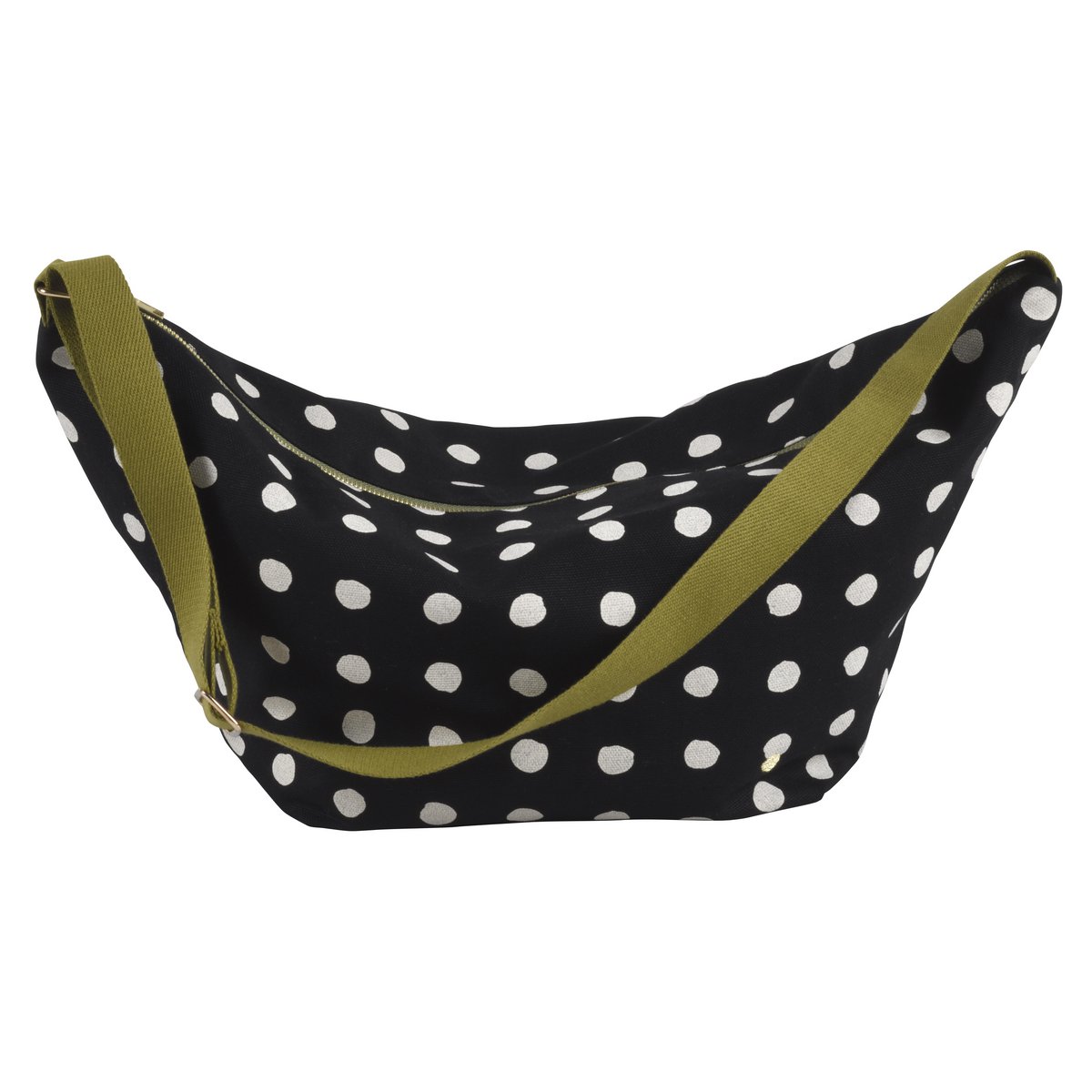 Sac demi-lune Mia Caviar avec imprimé à pois et bandoulière confortable