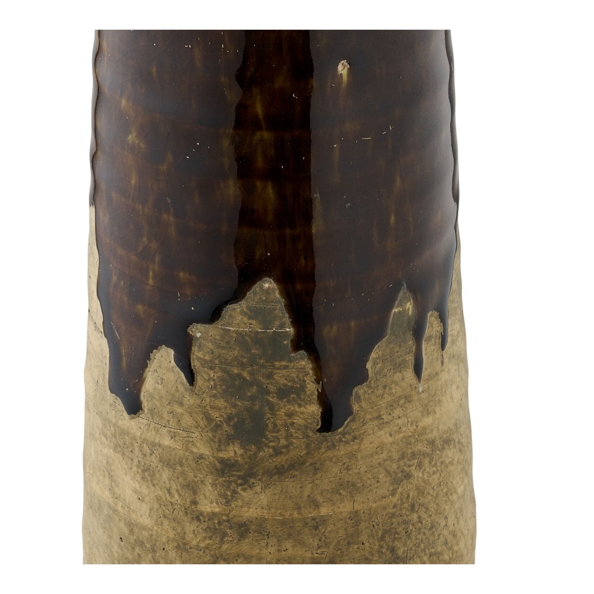 Vase marron élégant, détail de la texture céramique