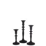 Bougeoir J-Line Classic en aluminium noir, gros plan sur la finition mate