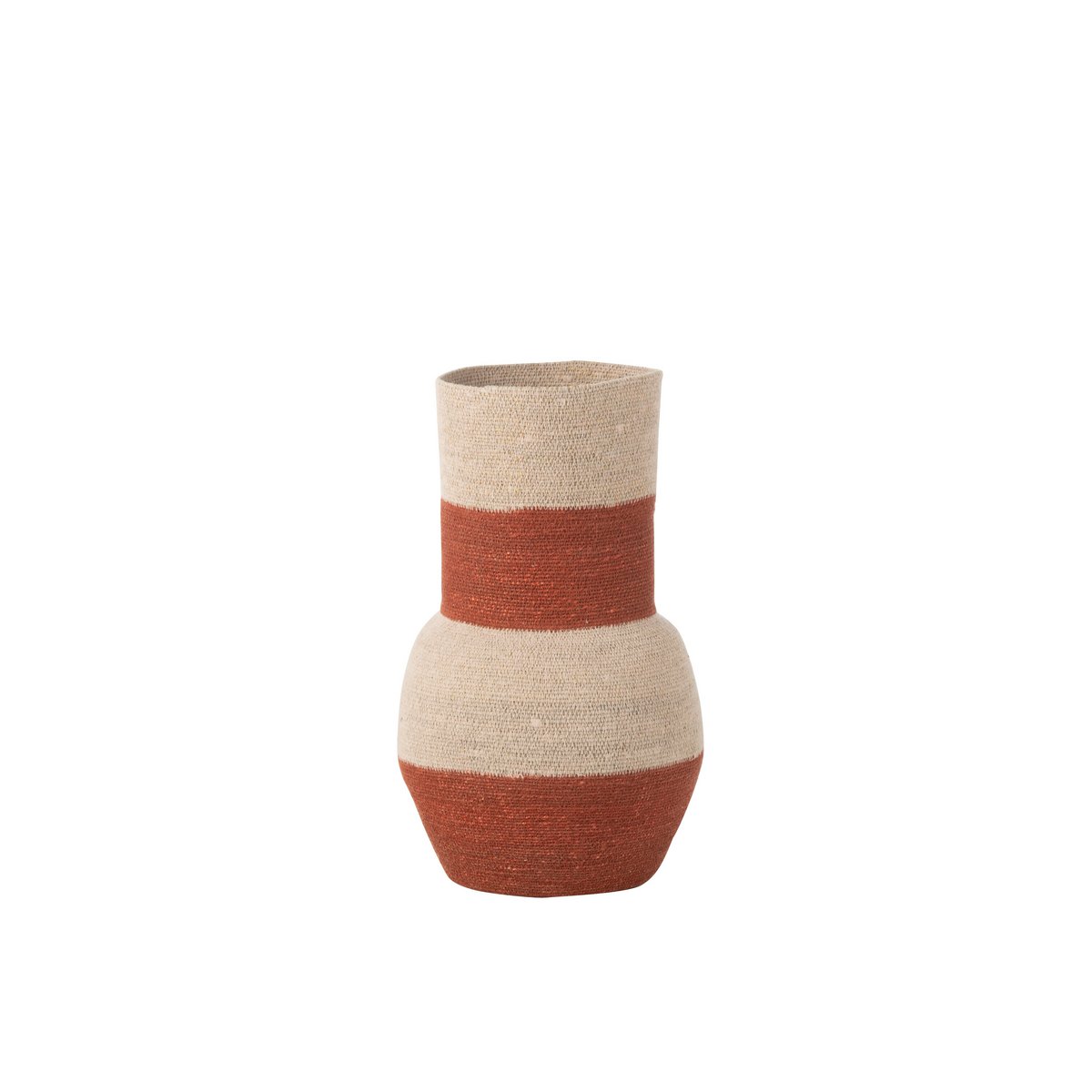 Vase J-Stripes décoré avec des fleurs, ajoutant une touche bohème à l'intérieur