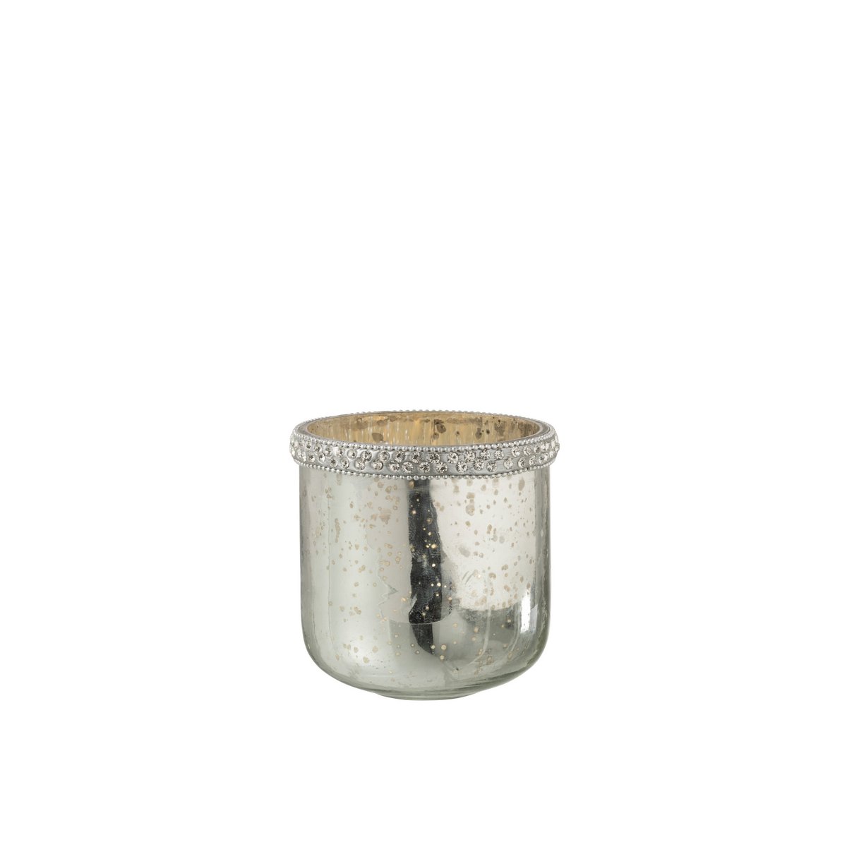 Lanterne J-Line Diamond en verre argenté, vue de face