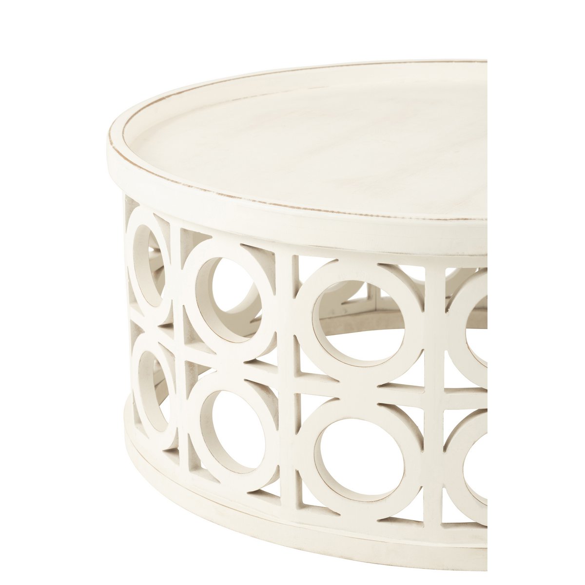 Table basse J-Line en épicéa sculpté, vue de face