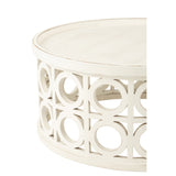 Table basse J-Line en épicéa sculpté, vue de face