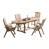 Ensemble salon en teck avec quatre fauteuils et une table