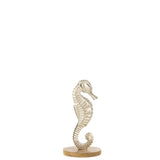 Hippocampe à Pied J-Line en aluminium argenté, décoration moderne