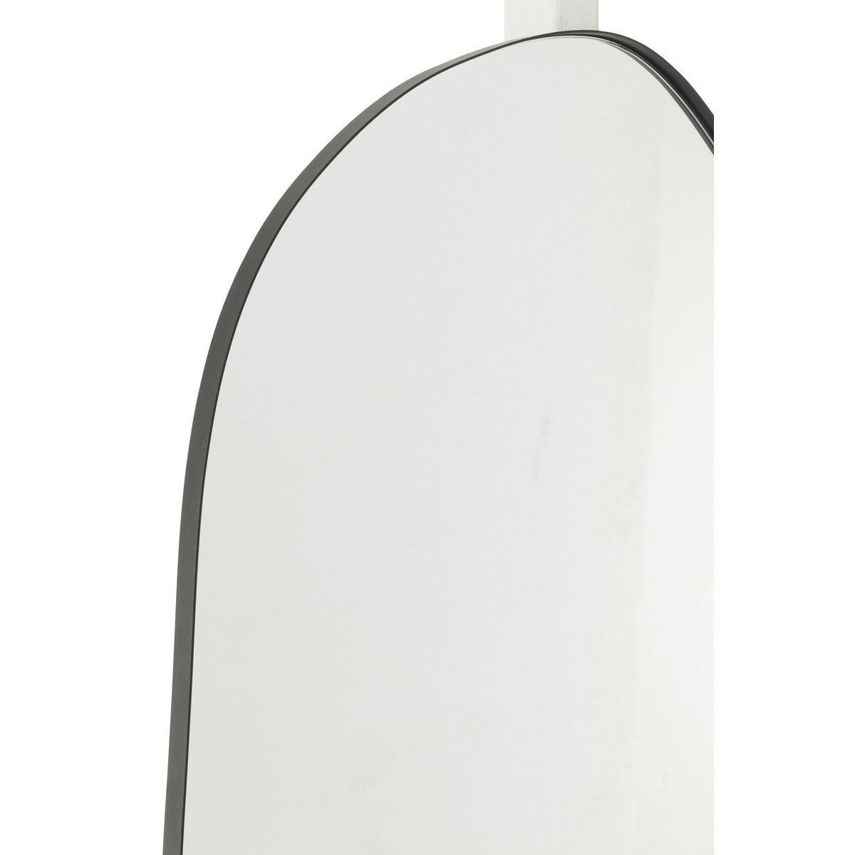 Miroir J-Line Extrema noir, vue frontale avec cadre en métal