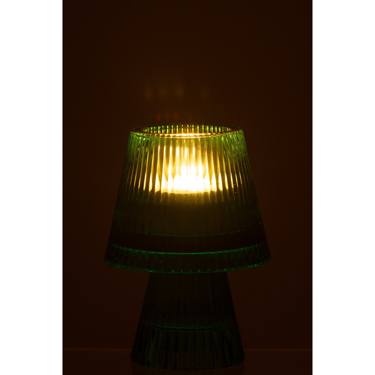 Photophore J-Line Hat en verre vert - ambiance décorative