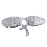 Coquille décorative en aluminium ginkgo 2 feuille d'or ou de coquille de feuille en argent