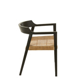 Vue latérale de la chaise Emma en teck noir