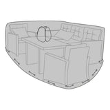 Housse de luxe noire, vue de face sur mobilier de jardin