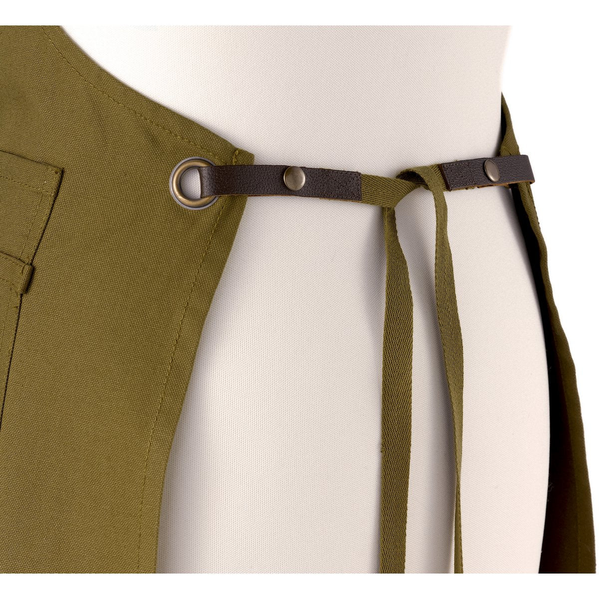 Tablier de cuisine Léo Kaki 70 x 90