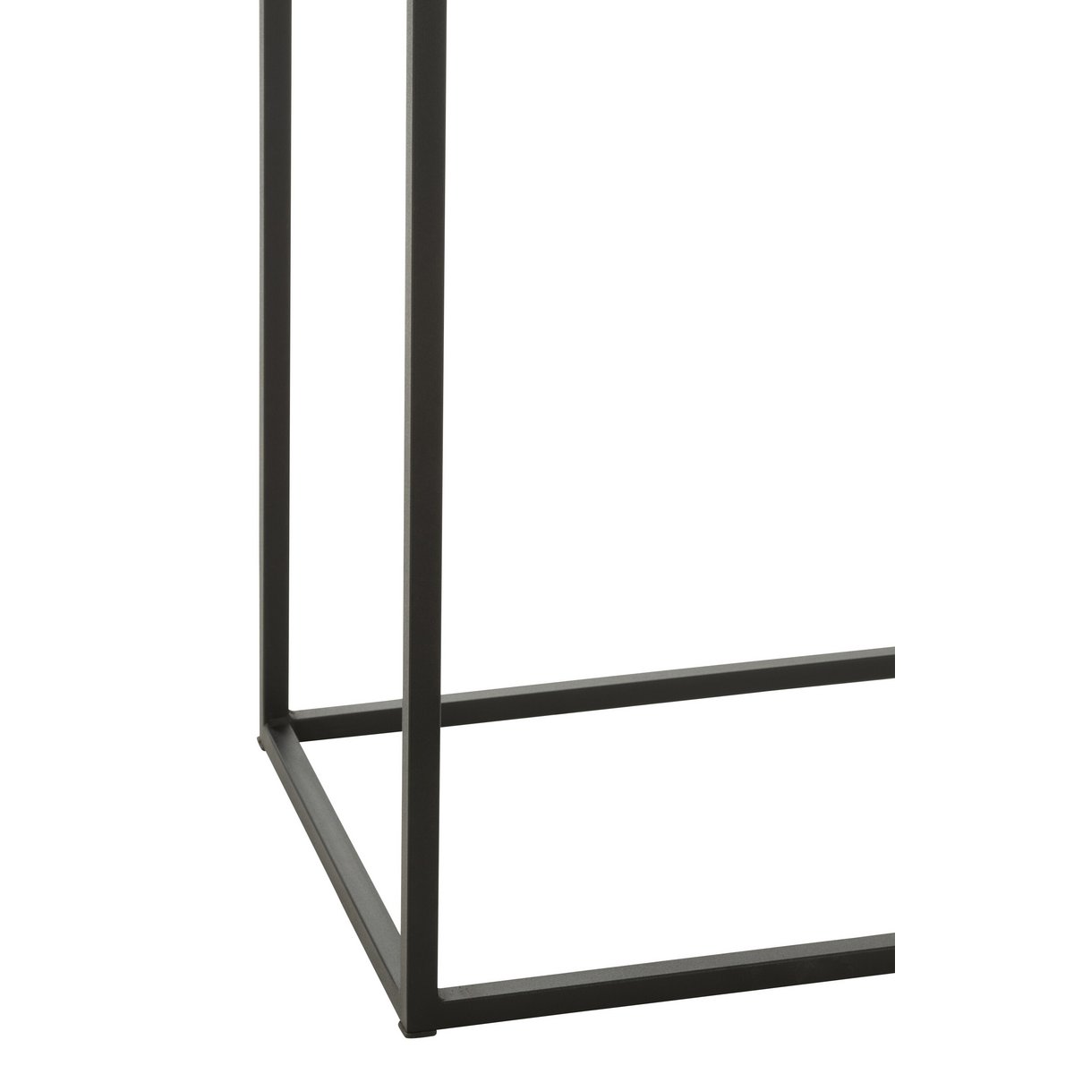 Console J-Line en métal noir dans un salon contemporain, décor chic.
