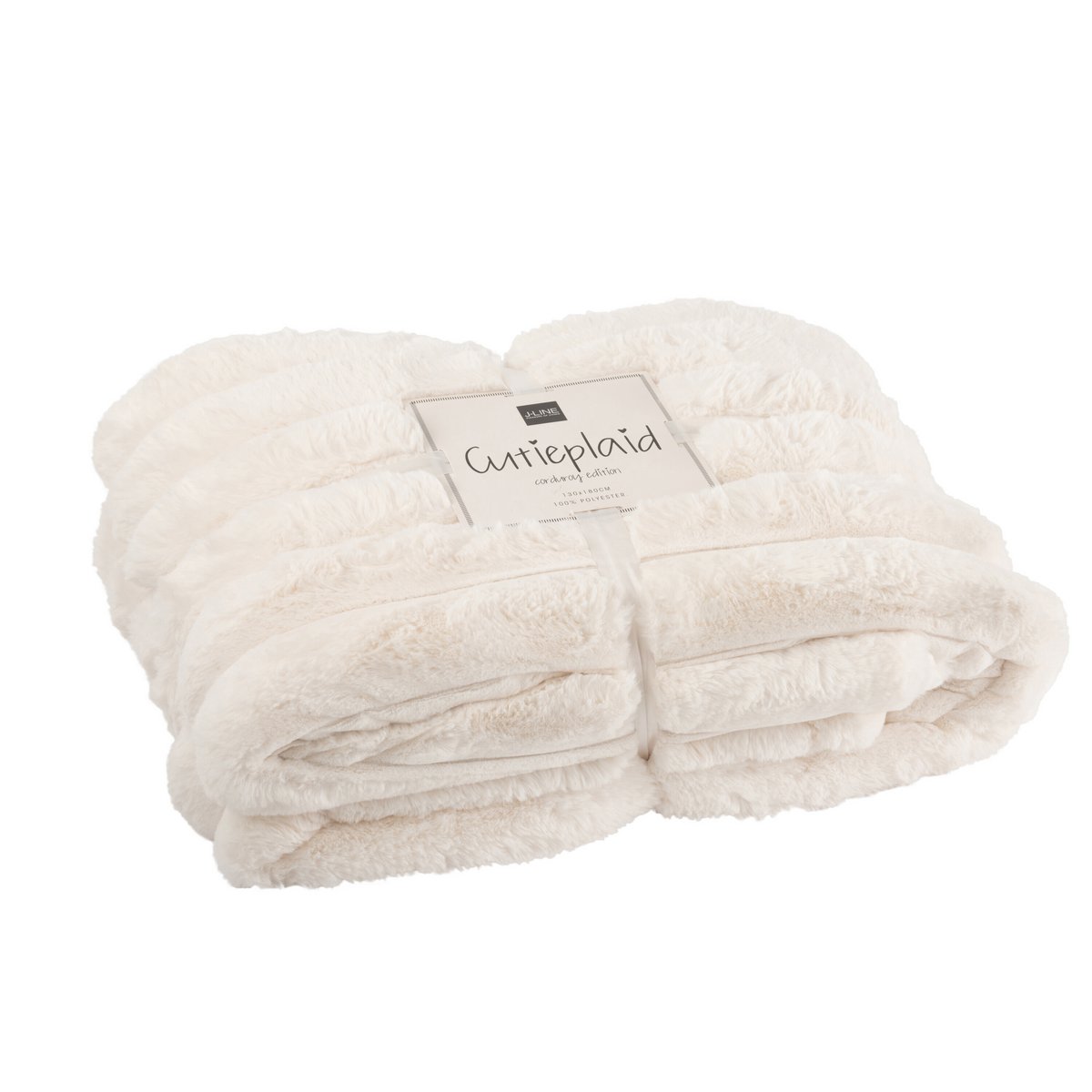 Plaid Velours Côtelé Blanc J-Line - vue générale