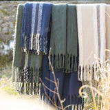 Plaid recyclé Isabel rayé Nuage 130 x 160