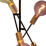 Lampe debout "modo" en noir en noir, versions en or, prise E27, lampadaire pour salon, salle à manger, cuisine, couloir, couloir ou bureau, 150 x 49 cm
