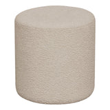 Pouf Ejby beige en tissu bouclé, style scandinave, 34x34x36 cm