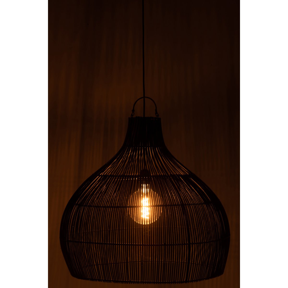 Abat-jour poire noir J-Line, ambiance salon