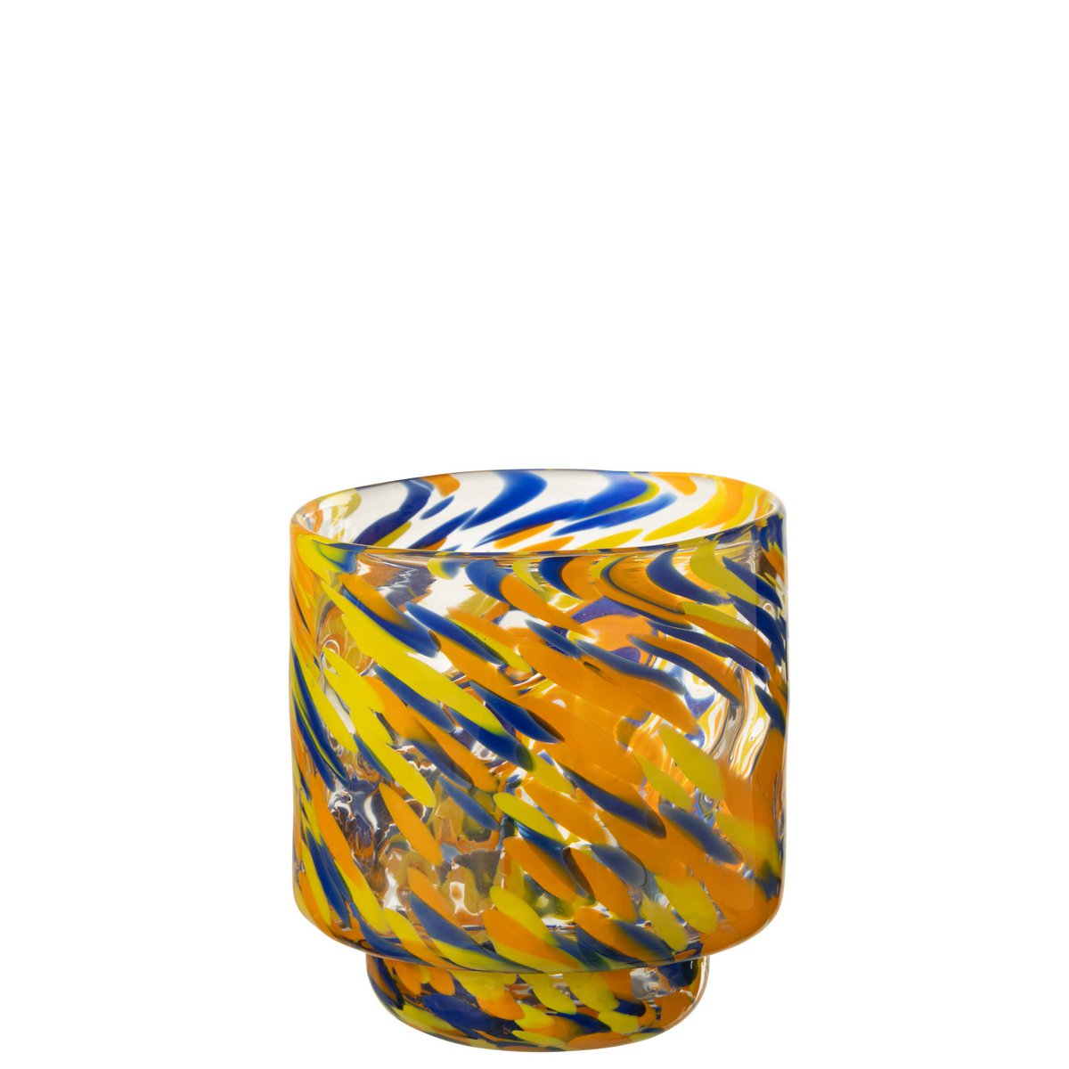 Vase J-Line Arun avec des fleurs, décorant un espace moderne.