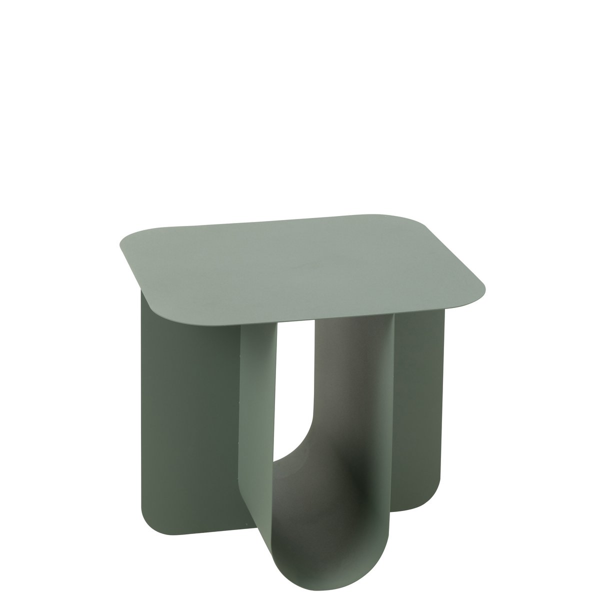 Table d'Appoint Carrée Métal Vert - mise en scène décorative