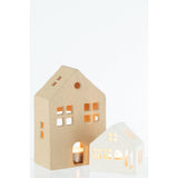 Porte-bougie Huis Agra en aluminium blanc - vue latérale