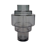 Vase en verre gris soufflé à la bouche