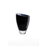 Vase en verre bleu foncé élégant, design moderne et épuré