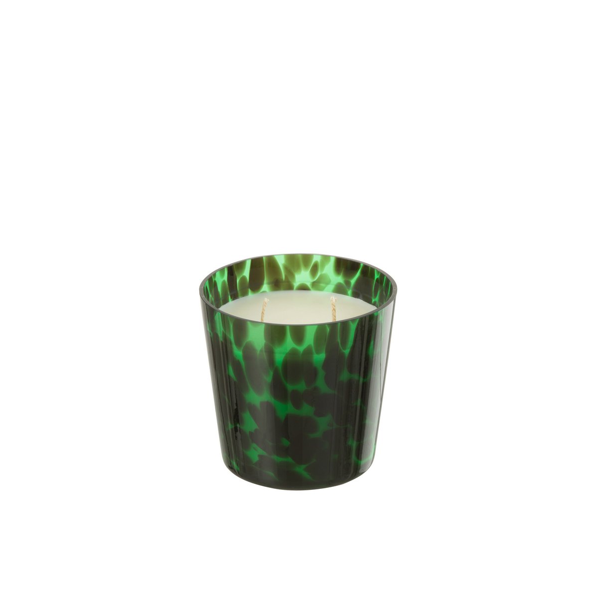 Bougie parfumée J-Line Noa en verre vert, élégante et raffinée