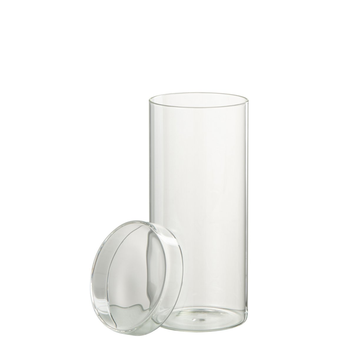 Pot de conservation J-Line Lisa en verre transparent, vue de face