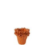 Détail du vase Ambrosia J-Line, céramique orange avec finition brillante