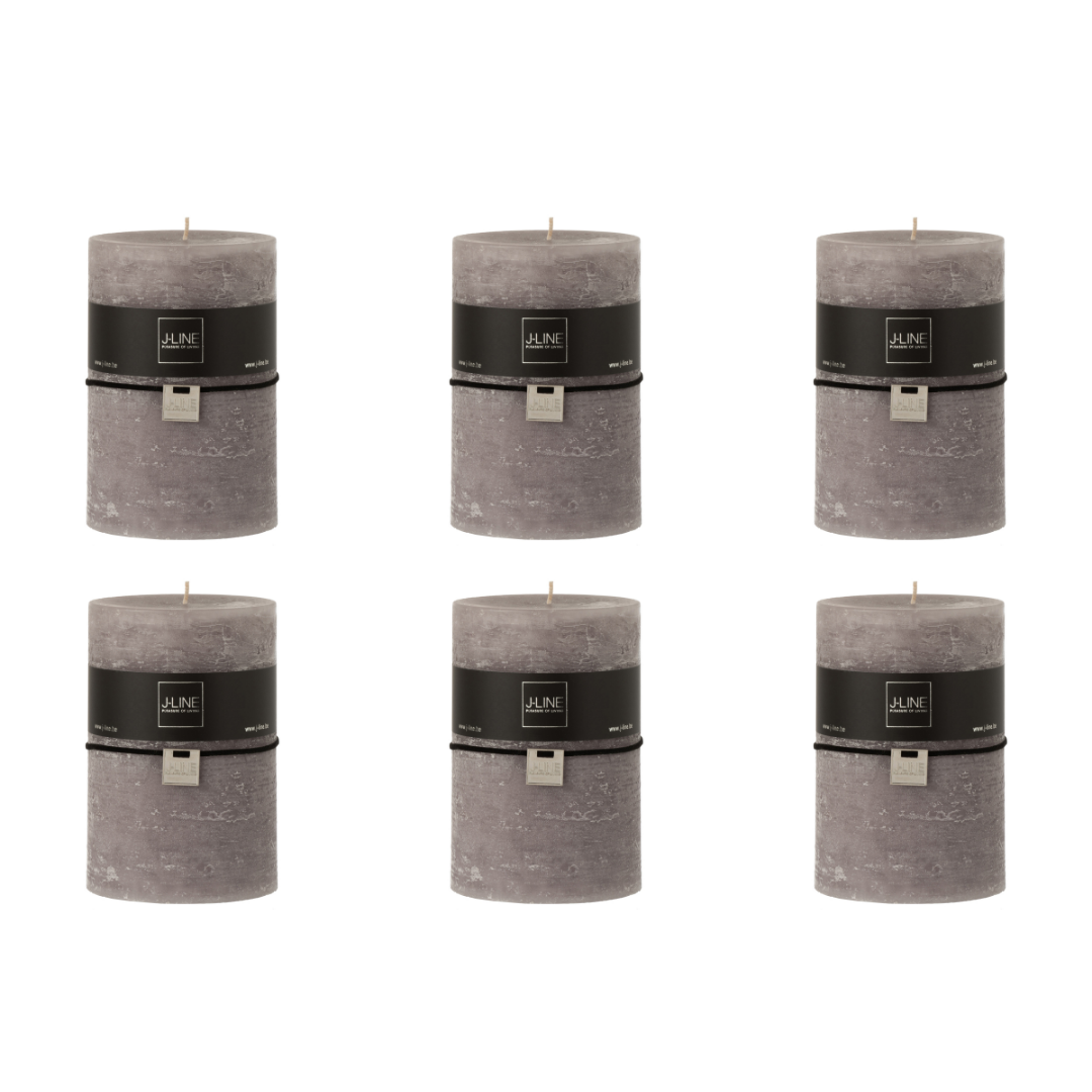 Bougie cylindrique XL J-Line, vue de face avec couleur gris foncé