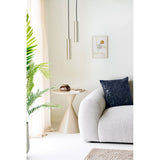 Annecy Table d'appoint, plateau céramique/acier, travertin/sable, ø50x56 cm