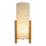 Lampe de table "Matilda" lampe de table classique avec apparence naturelle à travers le bois et l'écran de tissu, socket E27, 52 cm de haut