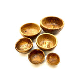Set de 6 bols RONDS en bois d'olivier