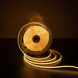 Stripe LED de COB 5 mètres, blanc / transparent, dimmable avec fonction de mémoire