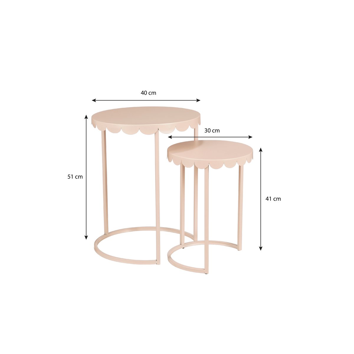 Ensemble de tables d'appoint Lara Rose Clair
