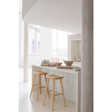Bol en bois de manguier blanc moyen J-Line, vue de côté