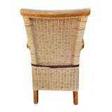 Chaises de salle à manger lot de 2 chaise en rotin avec accoudoirs tabac Perth chaise en osier fauteuil en rotin