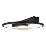 Plafond LED "CIMO" en métal noir et plastique, 40 cm de long, dimmable par interrupteur mural