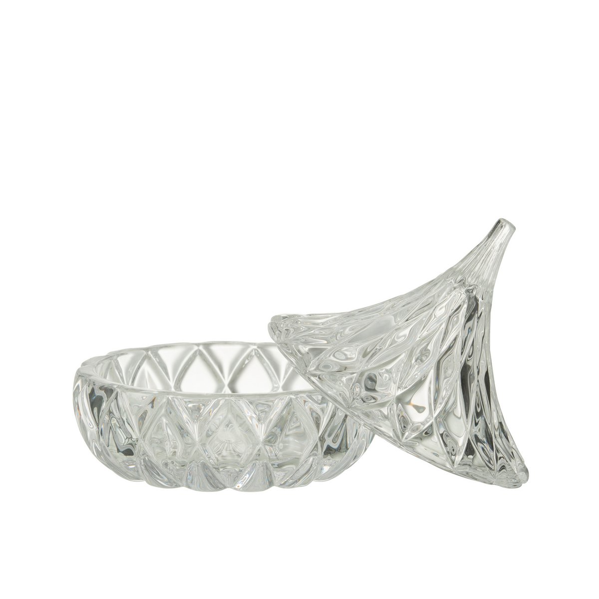 Bocal pointu en verre transparent J-Line, vue de face