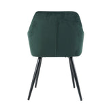 Ensemble de fauteuils en velours noir dans une salle à manger